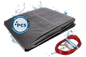 POOL CHLOR SHOP Duraol Poolabdeckung achtform I 5,50 x 3,70 m I Hochwertige Pool Abdeckplane mit Materialstärke 300g/m² I Robuste Abdeckplane Pool mit Randverstärkung I Beidseitig beschichtet & wasserdicht
