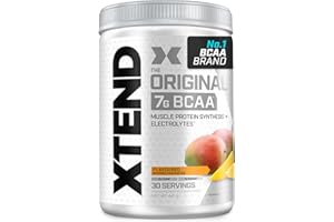 SCIVATION XTEND Original BCAA Powder Mango Madness 30 Servings | 7g BCAAs Per Serving | Sugar Free Branched Chain Amino Acids and Electrolytes Powder for Post Workout Muscle Recovery and Hydration