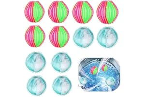HNYGS-EU Acchiappa Cattura Capelli Lavatrice, Sfere per Bucato,12 PCS Riutilizzabile Palline per Magia Lavatrice,Floating Pet Fur Catcher,Sfere per Bucato Pulizia di peli di Animali Vestiti Biancheria da Letto