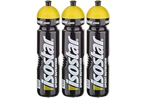 ISOSTAD Isostar Sport Drinking Bottle 1000 ml - BPA-free - Botella de agua para correr, montar en bicicleta, gimnasio, senderismo - Cierre práctico y estanco push & pull (3x1000 ml)