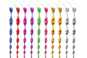 YSDYY 10 Pcs 30cm Reflective Bird Deterrent Rods, Spiral Wind 8-color Hanging Bird Deterrent Rods Bird Repellent, Vegetable Garden Orchard Terrace, Bar KTV Decoration.