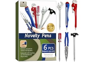 Jancosta Novelty Tool Pens Set Writing Ink Ballpoint Pen for School Office Student Supplies Gift Kid Toy (6 Pcs)
