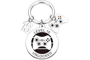 Aurmonigo Happy Birthday Gifts Keyring - Gaming Engraved Keychain for 13th 16th 18th 21st Birthdays, Keepsake Presents from Family and Best Friends