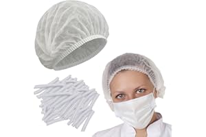 VIMMVID 100 Stück Haarnetz 63.3cm Umfang Weiß Haarnetz, Für Küche & Zahnarzt, Umhüllen Haare Haube Bonet Haube Für Haar Für Männer Frauen, Hair Cover Einfach Zu Bedienen