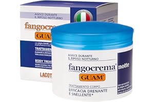 Guam Seaweed Anti Cellulite Mud-Based Night Cream for Legs & Thighs with Dead Sea Salt & Vitamin E - Antioxidant Nighttime Body Slimming, Sculpting & Skin Firming Treatment - 500 ml Cellulite Remover