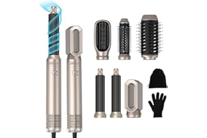 UKLISS Airstyler Pro 6 in 1, Hair Dryer Brush Multifunctional Hair Styler,30mm Air Curler, Detachable Styler Tools for Drying Curling Volumizing,Air Styling Brush for Salon Results