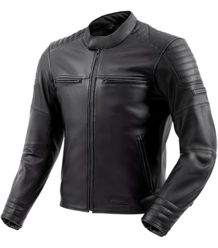 Retro Lederjacke Motorrad Herren Texpeed Motorrad-Lederjacke