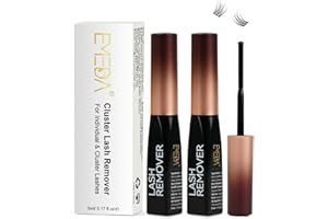 EMEDA 10 ml Zmywacz kleju do rzęs do usuwania kępek rzęs, 0,35 uncji (2 szt.) Niski poziom podrażnień Bezpieczny do usuwania przedłużonych rzęs DIY Zmywacz kleju do rzęs (czarna butelka)