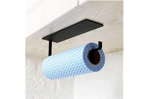 KAXIMON Kitchen Paper Towel Holder Under Cabinet - Toilet Roll Holder Wall Mounted Self Adhesive - Hanger Towel Rack for Bathroom, Refrigerator, Sink