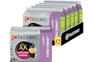 Tassimo, 120 Dosettes Café Long Intense L’OR, Compatibles avec les machines TASSIMO, 120 Cafés, 5 packs de 24 dosettes