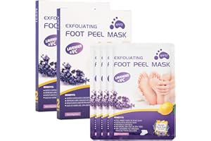 ZOUWEL Foot Peel Mask, 4 Pairs Foot Peel Mask for Hard Skin, Removes Dead Skin, Repair Cracked Heel, Footner Exfoliating Sock Moisturising Socks for Foot Care