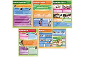 Daydream Education Pe Posters - Juego de 5 carteles de salud, fitness y bienestar | Papel brillante de 850 mm x 594 mm (A1) | Gráficas de educación física para el aula | Gráficas de educación
