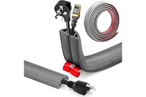 YUSHENGTAI Passe Cable Sol Adhesif, Cache Cable Sol, Flexible PVC Goulotte Passe Cable Sol Protege Cable Sol Passage de Cable au Sol pour Tous Les Câbles, Résidentiel, Bureaux Plus (Grain de Bois B, 3cm x 1m)