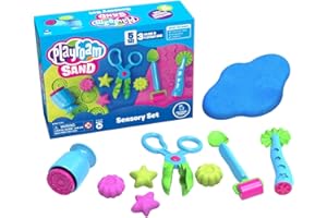 EDUCATIONAL INSIGHTS Set sensorial de Arena Playfoam de Learning Resources, Arena para Juegos de 3 Colores con 5 Herramientas, Arena de Juegos para estrujar, Mezclar y modelar, Aula de Preescolar, 3+