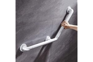 FuAo 135° Barre D'appui Douche pour Baignoires Acier Inoxydable PVC Barre de Maintien pour Handicapés et Les Personnes âgées WC 40 * 40cm