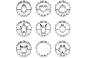 MIUTME Emporte-pièces de Noël Linzer 9 pièces,Mini Emporte-pièces de Noël,Coupe-biscuits Linzer en Acier Inoxydable pour biscuits, Forme Biscuit Noel pour Décorations Cookie de Gâteau