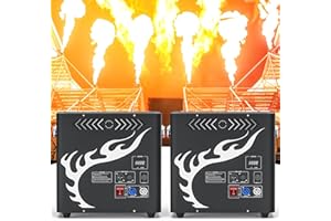 KRIDERISH Flammenwerfer, 300W Triple Head Flammenprojektor mit Impulszünder, DMX Controller, Dj Jet Flame Machine für Konzerte, Partys, Halloween, Weihnachten, Sportevents 2PC