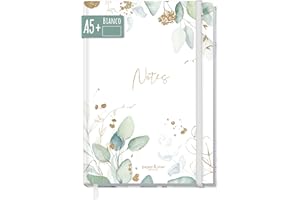HÄFFT paper&you® taccuino A5+ vuoto con elastico [foglia oro] 156 pagine, 78 fogli | come bullet journal, sketchbook, diario, taccuino | sostenibile e climaticamente neutrale