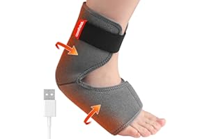 comfheat Cuscino riscaldante per tendinite d'Achille, fascite plantare, cuscino riscaldante per piedi USB per sollievo dal dolore, sperone calcaneare, 45 minuti di spegnimento automatico, regolabile