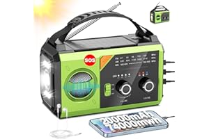 FQBLXY Radio d'urgence à manivelle 20 000 mAh, radio météo AM/FM NOAA avec chargeur de téléphone portable 74 000 mWh, radio solaire avec lampe de poche LED, charge USB, boussole, alarme SOS, camping et