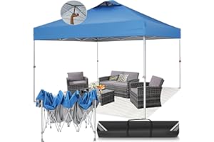 COBIZI TOOLUCK Gazebo pieghevole, impermeabile, stabile, resistente all'inverno, senza pareti laterali, tenda pop-up, facile da montare, protezione UV 50 + 3 altezze regolabili, tenda per feste con borsa per