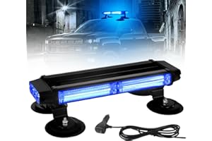 I LITTON COB LED Blue Flashing Beacon Strobe Light with Magnetic Base,16 Modes Car Emergency Light Bar Beacon Light for Vehicles, Emergency Blue Lights for Cars Trucks Pickup Snowplow