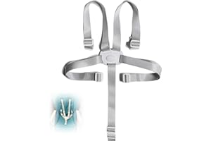 SUGHAW Harnais Chaise Haute, Harnais de Sécurité 5 Points Universel pour Bébé, Sangles de Chaises Haute Ceinture Rechange adaptable sur Landau Poussette Enfants Nacelle Attache Transat Up Down Réglable