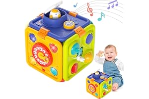 EastSun Baby Learning Activity Cube for 18 Months+, 6-in-1 Multi-Functional Play Center for Children Age 1-3, Sensory Toy for Toddler 9 12 18 Months+ with Soaring Rocket, Boys 1st First Birthday Gift