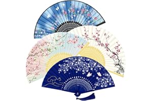 ‎WEARXI WEARXI Fächer Hochzeit – 4pack Handfächer, Fecher Sommer Hochzeit, Hand Fan Asiatische Deko für Geburttag, Party, Wedding, Fotografie, Wand Dekoration