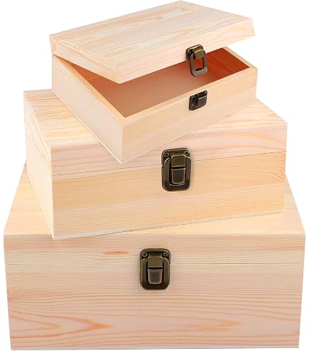 Search Box Medium Natural Pinewood Storage Box With Lid & Handles – 30x20x13cm-858431