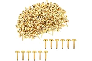 ANYUANKW 300 Pièces Mini Brads 8x18 mm Attaches Parisiennes Ronds Or Métal Attaches en Papier pour DIY Scrapbooking Craft Papier Décoration