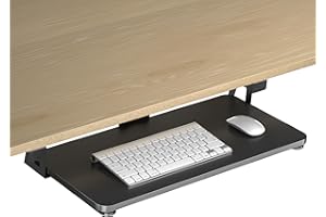 XINLEI Bandeja para teclado debajo del escritorio, abrazadera grande en C, 65,5 cm (75,6 cm incluyendo abrazaderas) x 31,1 cm,plataforma extensible, bandeja extraíble para teclado (75,6 cm)