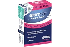 Snoreeze Anti-Snoring Nasal Strips - Snoring Aids for Men and Women to Improve Airflow - Nose Strips to Reduce Snoring with Nasal Congestion - Use with Mobile App - Small/Medium, Pack of 20