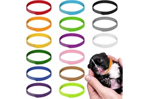 tonyg-p 15pcs Puppy ID Collars Adjustable Puppy ID Bands Whelping Collars Multi Coloured Identification Puppy Collar for Dog Kitten Whelping Newborn Pet (S,Length 23cm)