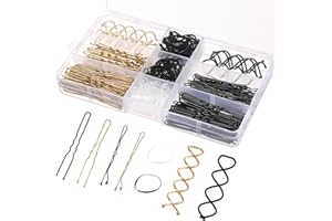 JULBEAR Bobby Pins, 356 Stück Haarnadeln Set Spirale Haarspangen Set U Förmige Wellenform Haarklammern mit Aufbewahrungsbox für Mädchen Kinder Haarstyler Damen