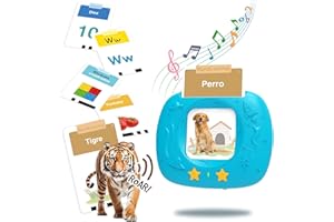 HOMESTEC Giochi Bambini 2 Anni, Giochi Montessori, Flashcard in spagnolo con 288 Parole, Amico Vocabolo Gioco Viene Fornito con 144 Carte,Regali e Giocattoli per Ragazze e Ragazzi dai 2 Anni in Su,blu