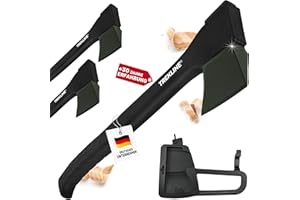 TREKLINE Spaltaxt, Spalthammer [ ErgoFiber™ - Glasfaserverstärkter Griff ] MilitaryCast, Inklusive Klingen-/Transportschutz, Antihaftbeschichtet, Hochwertige Stahl-Klinge [77cm; 2.3 kg]