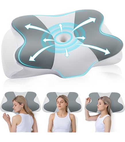 Technogel® Anatomic - Cuscino ortopedico per cervicale, brevettato, privo di sostanze nocive e certificato, cuscino in gel HWS per dormire sulla schiena e sul fianco, con federa 66 x 42 x 11