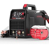 YESWELDER 135A Gas Free Wire Welder MIG Welder, with 2 Tubular Wire | Flux MIG/Lift TIG/MMA 3-in-1 230V LED Display Machine w