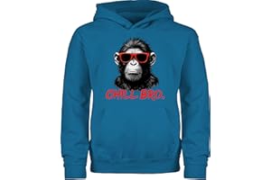 Shirtracer - Kinder Hoodie Jungen Mädchen - Chill Bro Cooler AFFE Geschenk Statement lustig I Junge Männer I Zocker Sprüche Teenager Geschenk Gamer I Coole Sprüche Zocken