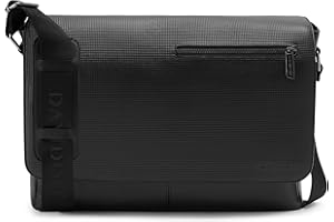 DAVIDOFF PARIS Messenger – Borsa tracolla modello messenger in pelle di vitello – Pratica borsa uomo tracolla per lavoro e ufficio - Colore nero