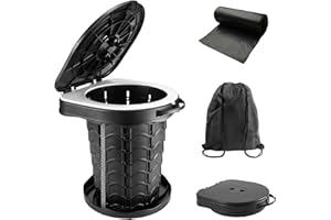 ‎IMODOMIO imodomio Campingtoilette Faltbar Camping Toiletten(WC) mit Deckel Mobile Toilette mit 10 Müllsäcke, ideal für Outdoor-Camping, Indoors, Auto, Baugelände. Tragkraft bis 180kg