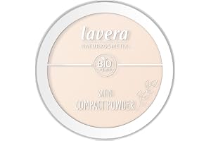 lavera Satin Compact Powder – Light 01 – nude – ekologisk mandelolja och organiskt rispulver – vegansk – matt – långvarig – s
