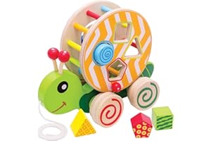 Eichhorn 100002231 juguete de arrastre - Juguetes de arrastre (Multicolor, Madera, 1 mes(es), Niño, Niño/niña, Caracol) , color/modelo surtido