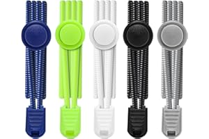 AIXMEET 1Paar-5 Paar Elastische Schnürsenkel Ohne Binden, 100CM Sport Schnürsenkel mit Schnellverschluss, Gummi Schnürsenkel für Kinder, ältere Menschen, Läufer