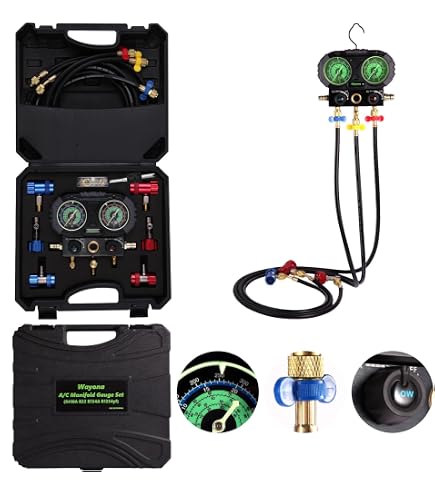 Yellow Jacket 42004 Mechanical Manifold Gauge Set (2-Valve, 3 Hoses, R-22/R-410a)