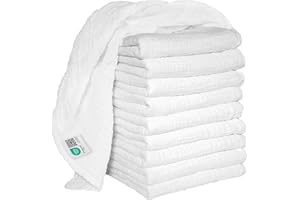 MAKIAN Pack de 10 Uds. Muselinas Bebe Algodon 80x80 cm - Paños Muselina Grandes Doble Capa - Gasas Recién Nacidos sin Sustancias Nocivas - Dou Dou con Certificado Öko- Tex - Blanco