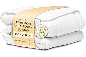 Wendre Edredón Cama 90 (155x220 cm) - Nórdico Transpirable 300GSM, Suave e Hipoalergénico, Certificado Oeko-Tex