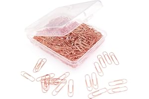 Vapker, clip di carta oro rosa, 400 pezzi, finitura liscia in filo di acciaio, 28 mm, piccola clip di carta per bambini, ragazze, donne, casa, ufficio, scuola, forniture (medie dimensioni, 28 mm)