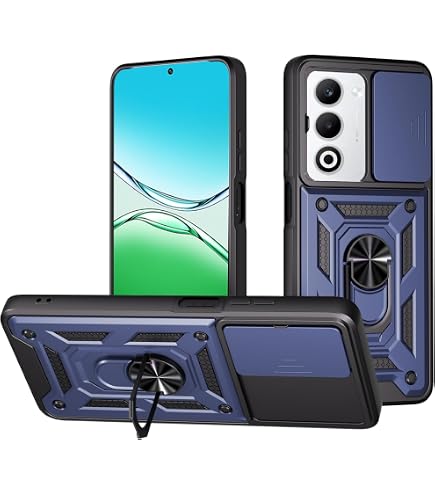 Funda Para OPPO A5 Pro 5G/4G Con Tapa Deslizante Para Cámara - Protección Antigolpes, Anillo Soporte Y Textura Mate | Varios Colores